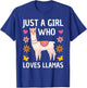 Funny Llama Design Girls Llama Lover Farm Animal T-Shirt - T-Shirt | Royal