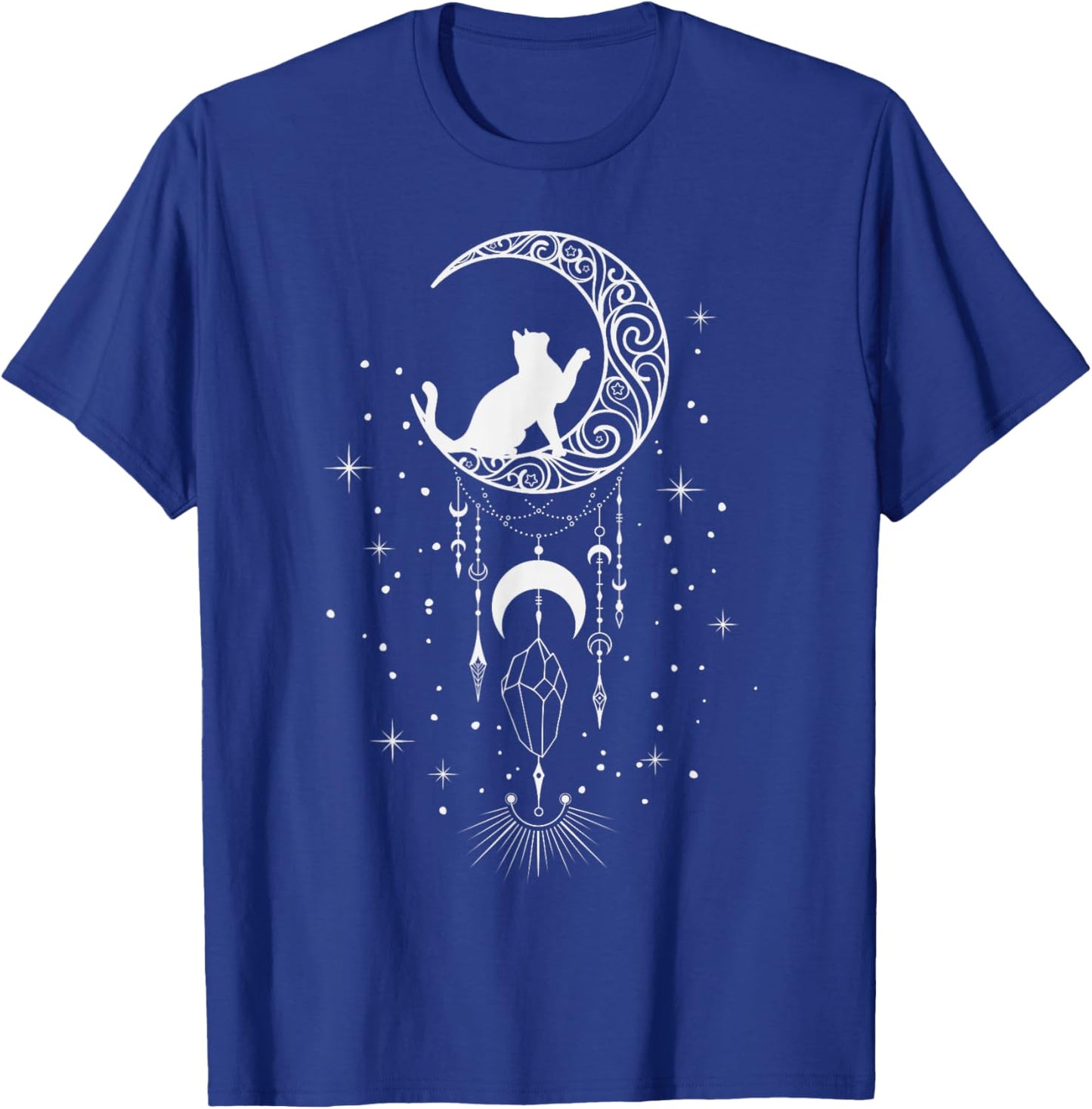 Astrology, Cat, Crescent Moon, Dream Catcher, Esoteric T-Shirt - T-Shirt | Royal
