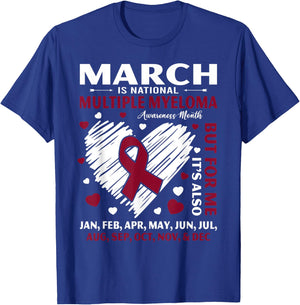 March Is National Multiple Myeloma Awareness Month Warrior T-Shirt - T-Shirt | Royal