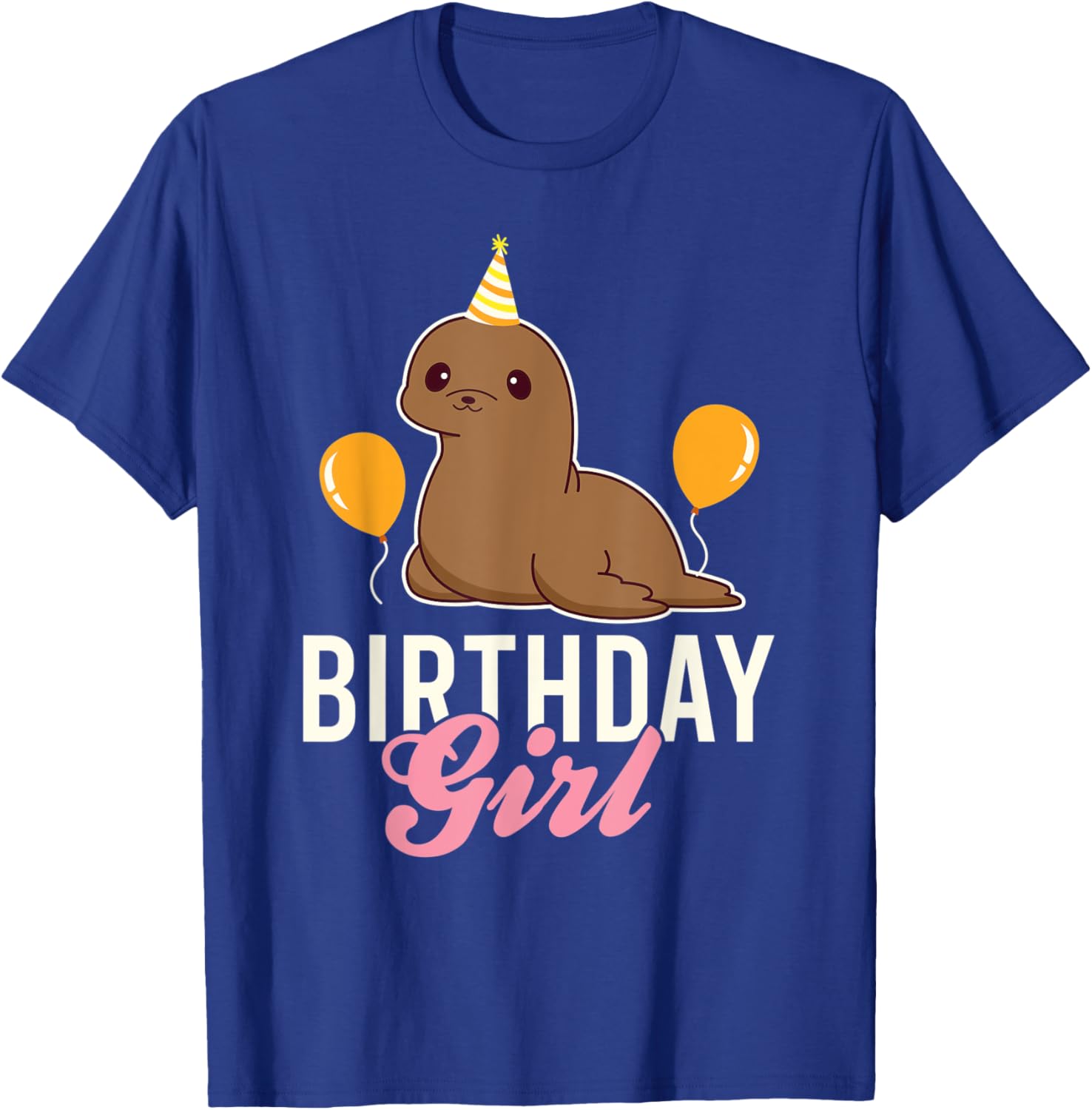 Cute Sea Lion Birthday Girl T-Shirt - T-Shirt | Royal