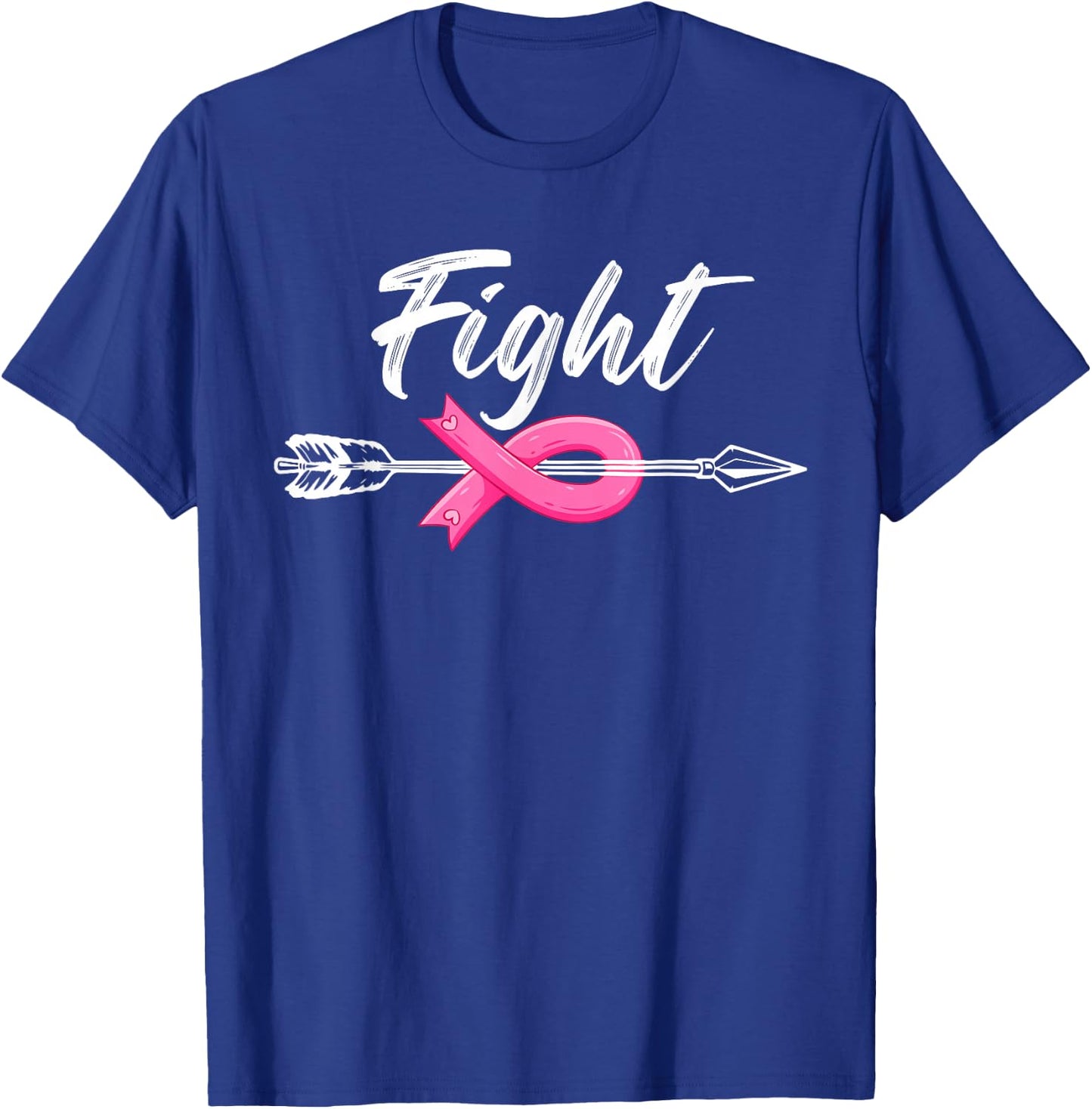 Fight Breast Survivor Breast Cancer Awarenes Pink Ribbon T-Shirt - T-Shirt | Royal