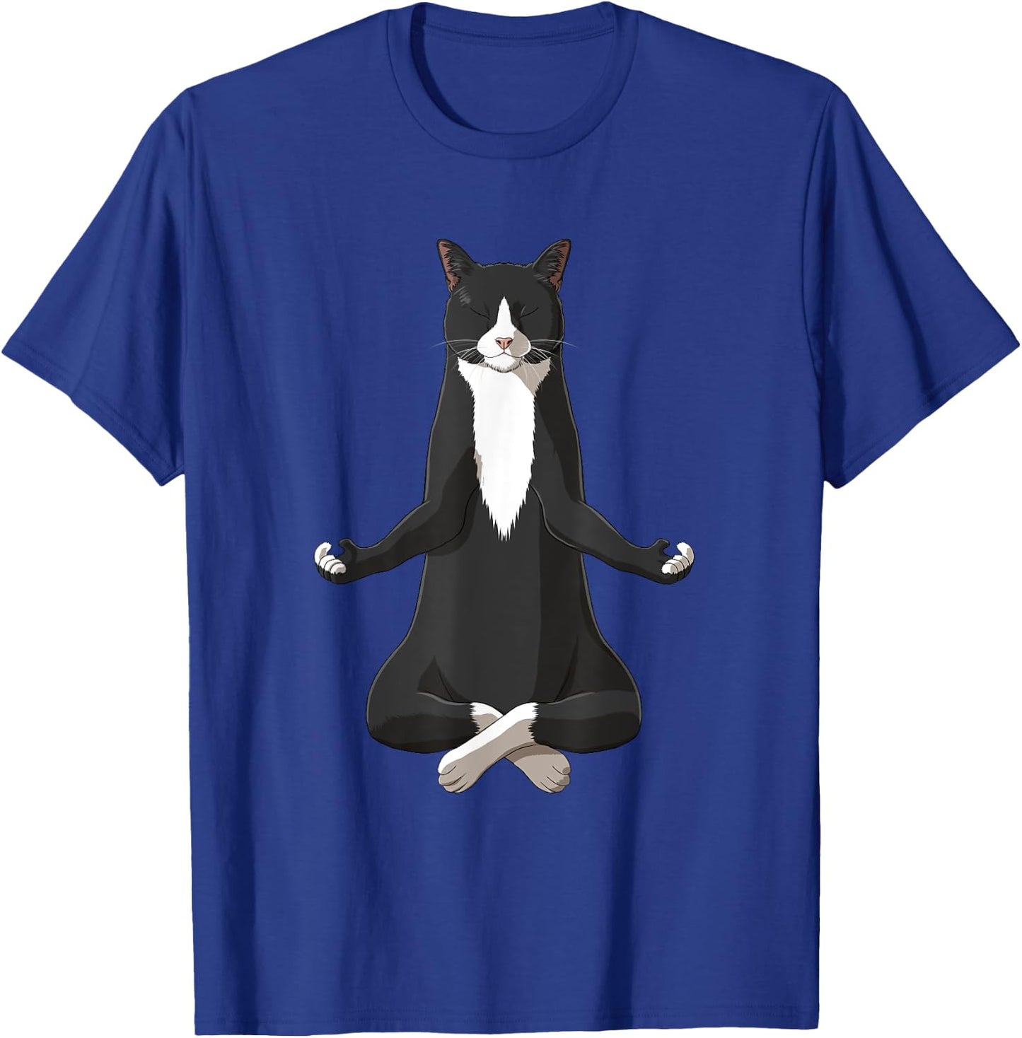 Funny Yoga Tuxie Tuxedo Cat Women Girls Kids T-Shirt - T-Shirt | Royal