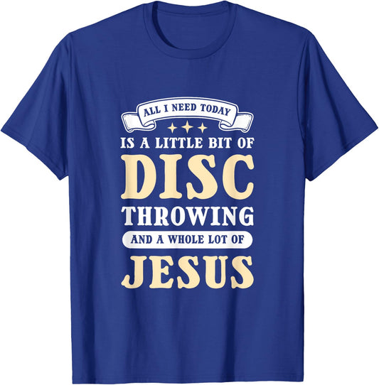 Jesus And Discus Throwing. Discus Thrower T-Shirt - T-Shirt | Royal