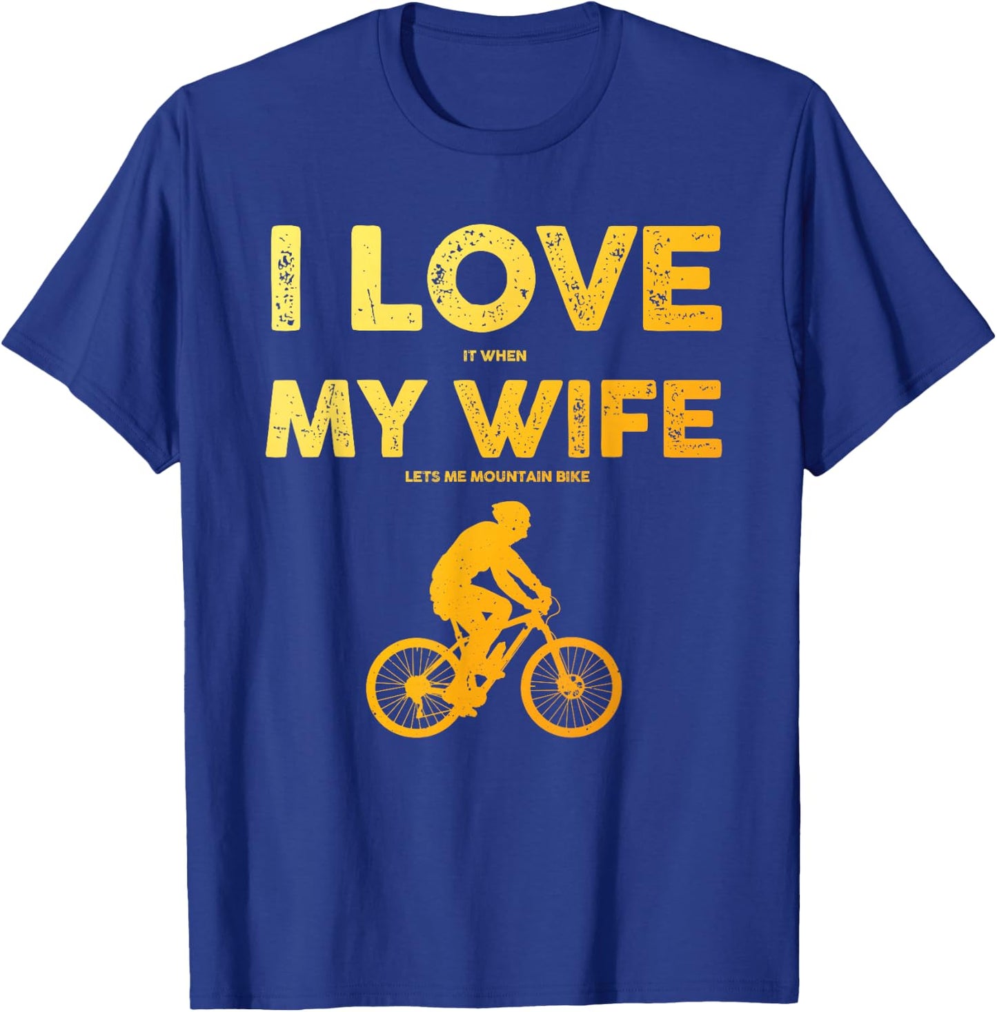 Funny Mountain Bike Art Dad Husband Mountain Biking T-Shirt - T-Shirt | Royal