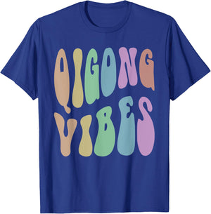 Retro QIGONG VIBES Meditation Humor Healing Groovy 60s T-Shirt - T-Shirt | Royal
