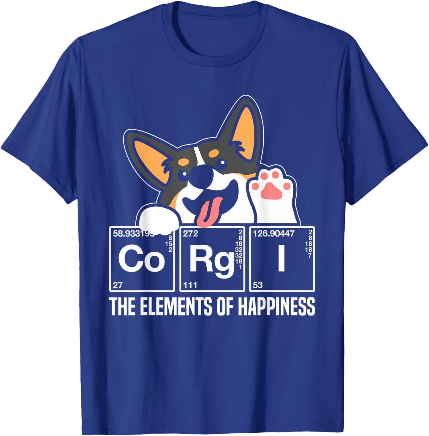Black Corgi Periodic Table Chemistry Science Teacher T-Shirt - T-Shirt | Royal