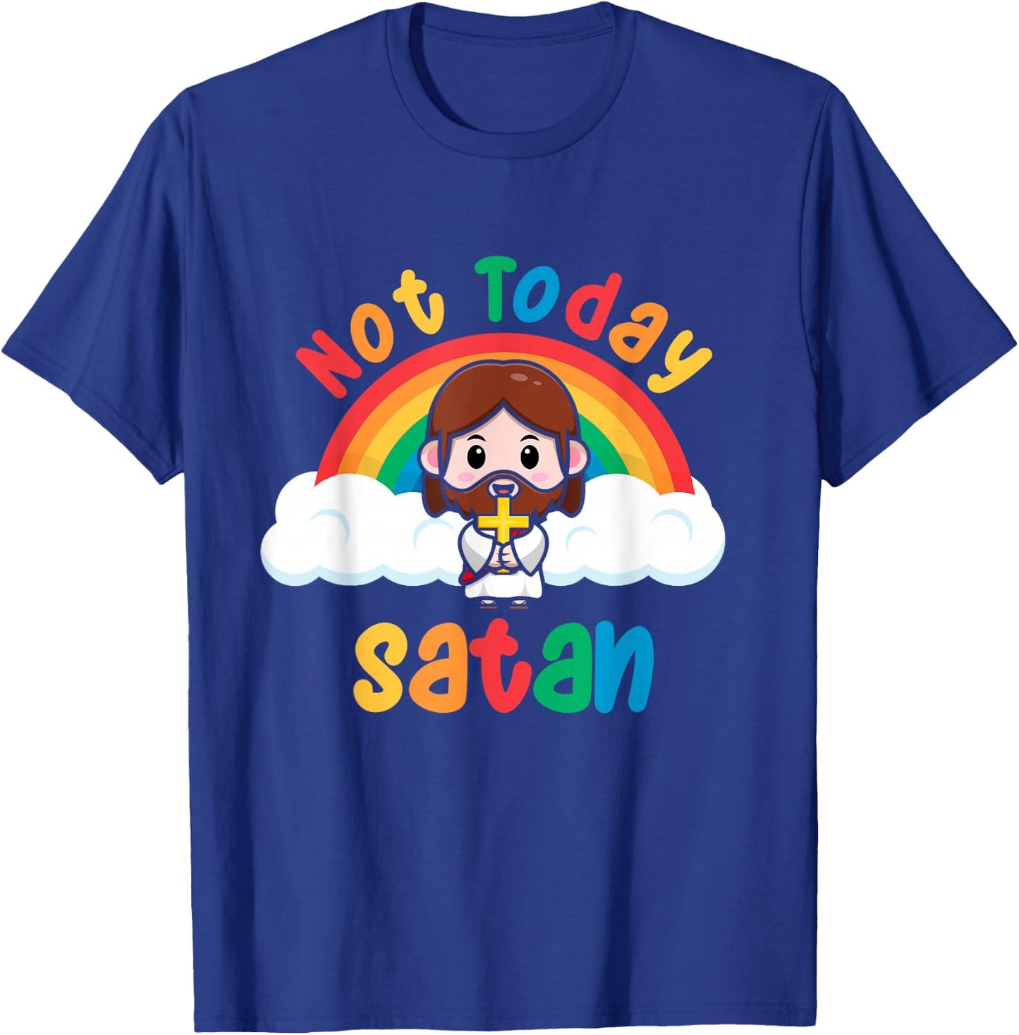 Rainbow Jesus Not Today Satan T-Shirt - T-Shirt | Royal