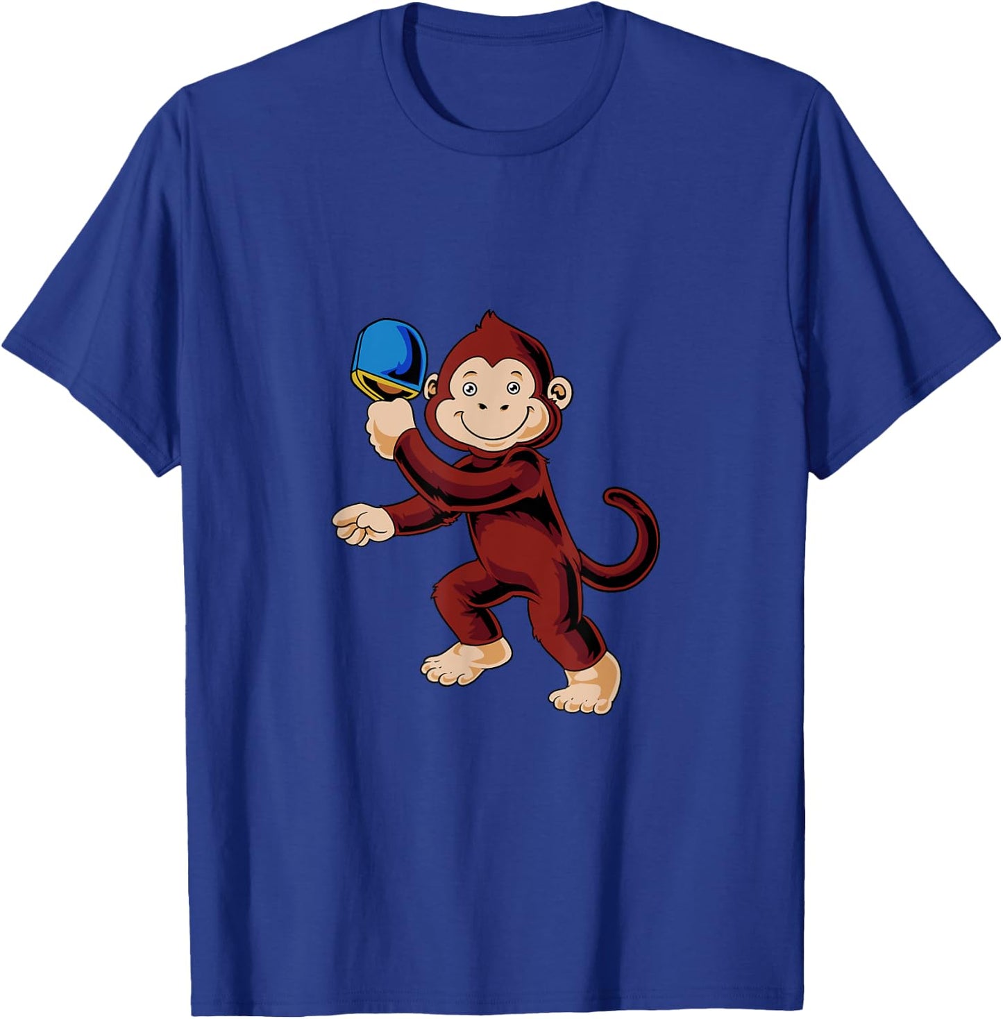 Cartoon monkey playing table tennis T-Shirt - T-Shirt | Royal