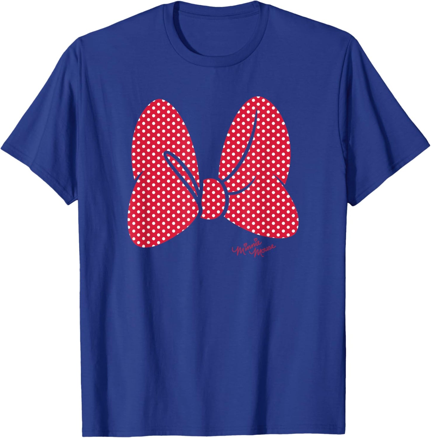 Disney Minnie Mouse Polka Dot Print Classic Bow T-Shirt - T-Shirt | Royal