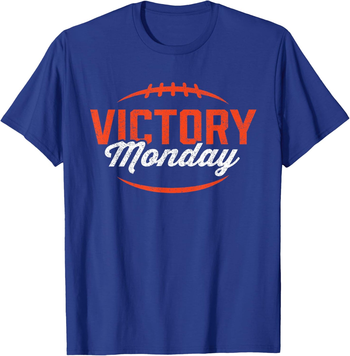 Retro Football Victory Monday Orange Text Game Day T-Shirt - T-Shirt | Royal