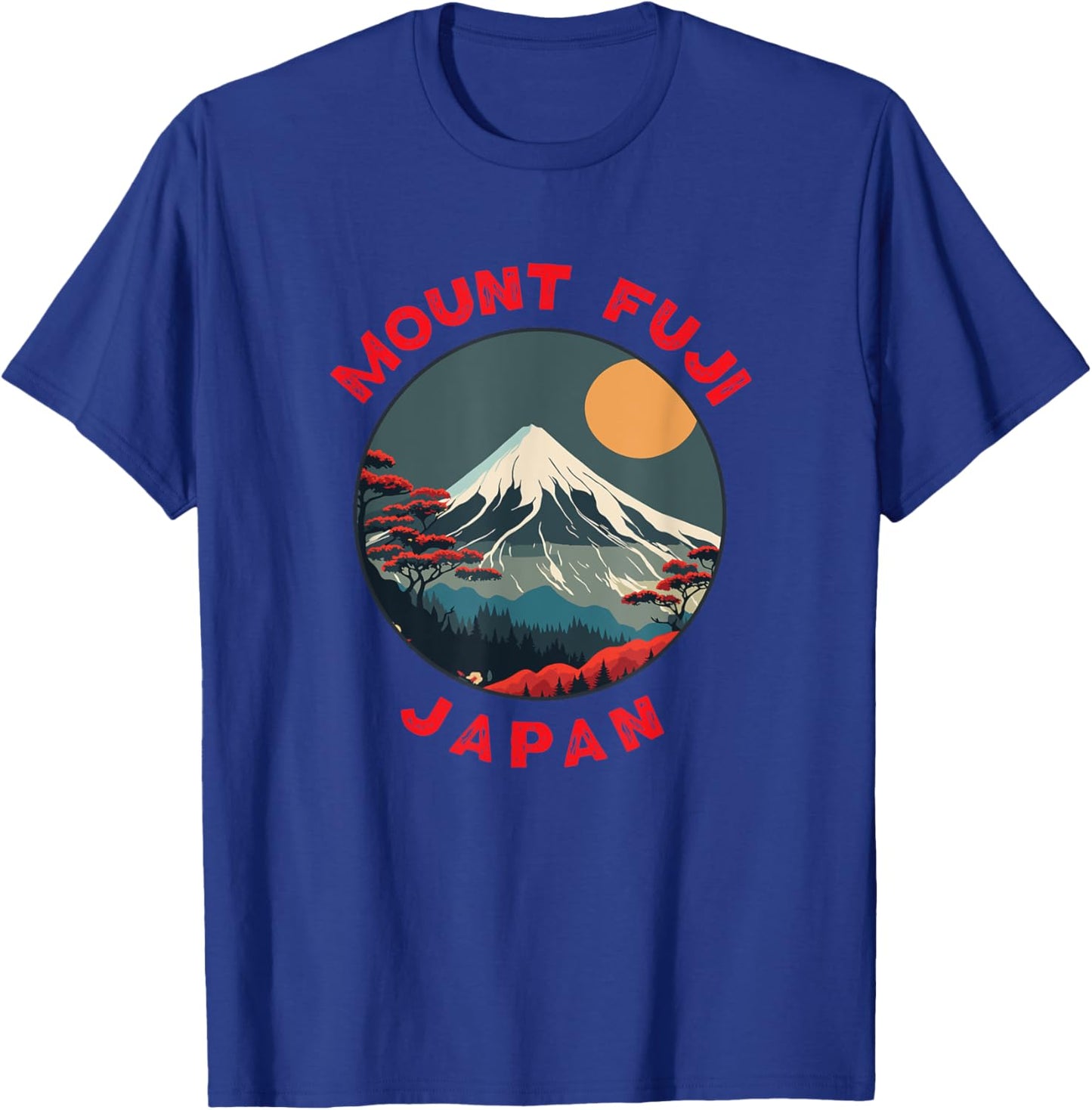 Mount Fuji Japan Distressed Circle Vintage T-Shirt - T-Shirt | Royal