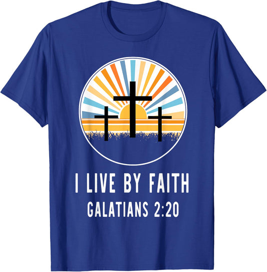 I Live Faith Galatians 2 20 T-Shirt - T-Shirt | Royal