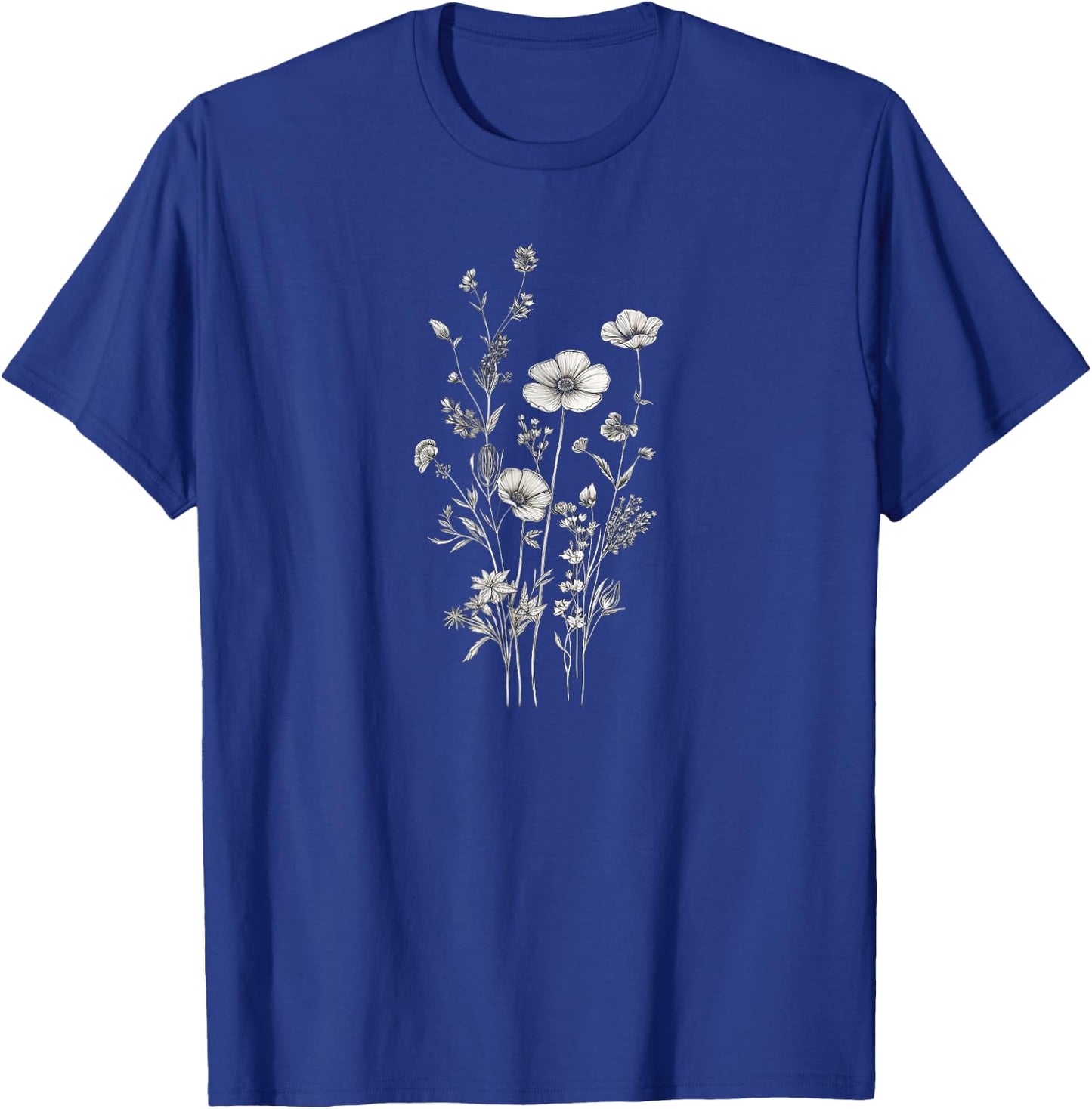 Flowers, Daisy, Art, B&W, Love, Cute, Minimal, Fashion T-Shirt - T-Shirt | Royal