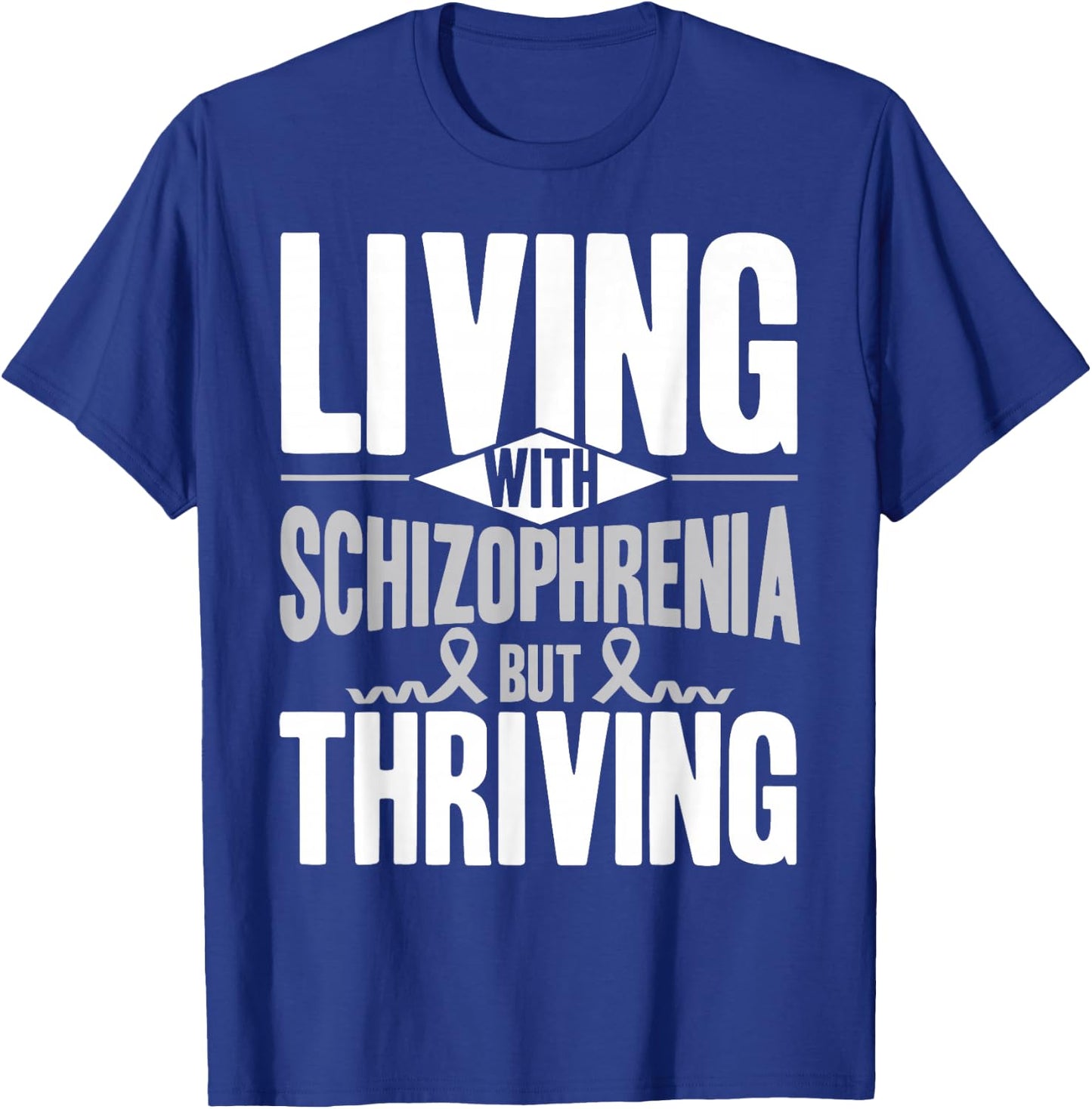 Schizophrenia Awareness Month Support Living With Schizophrenia Schizophrenia Awareness , Black, -Adults, Small, Short Sleeve, , Modern Awareness Ribbon, Letter Print, Pull On T-Shirt - T-Shirt | Royal