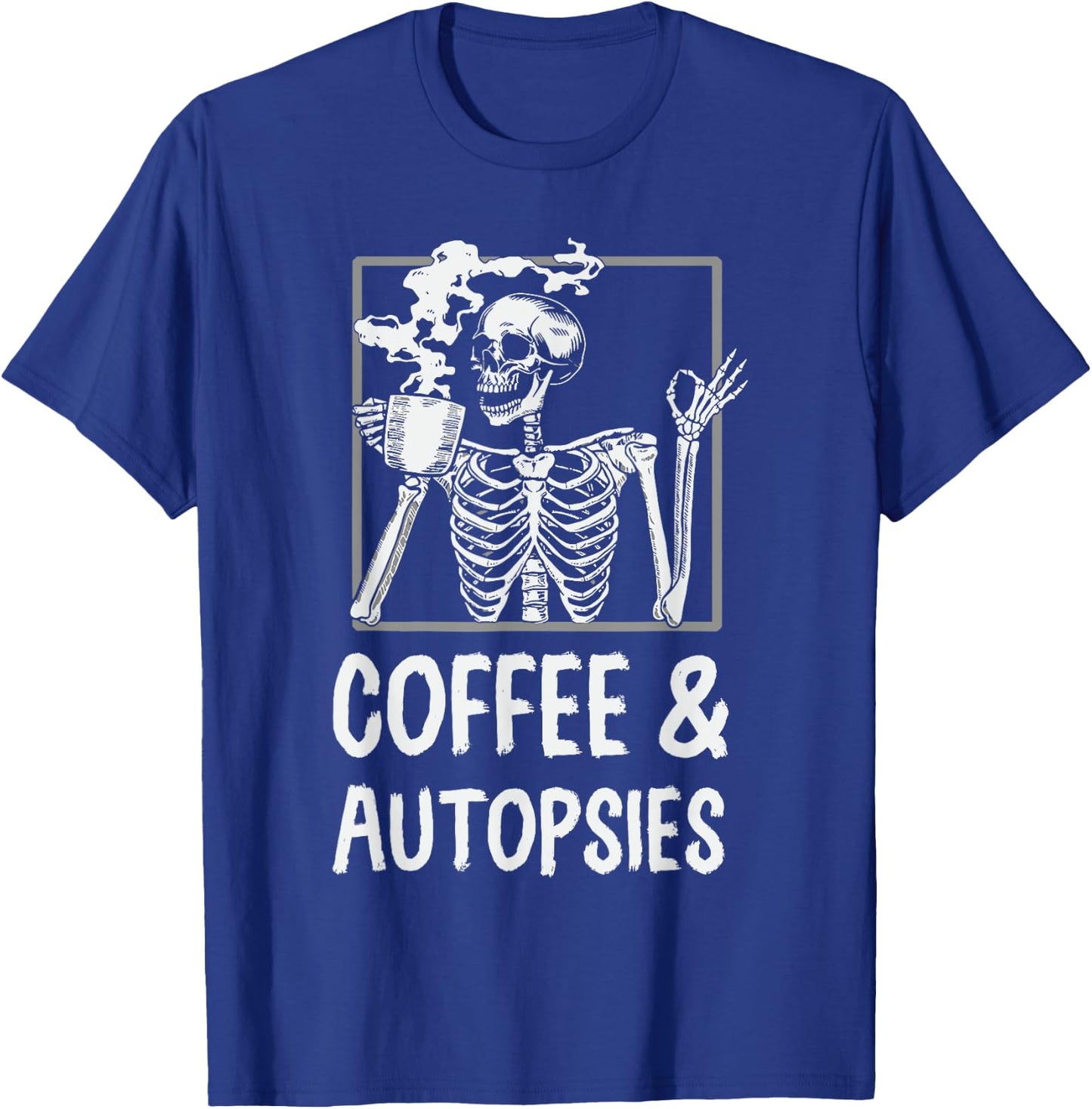 Morgue Forensic Science Criminology Caffeine Joke Black -Adults Modern Autopsy Tech Forensic Technician T-Shirt - T-Shirt | Royal