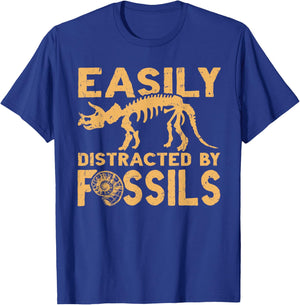 Easily Distracted by Fossils T-Shirt - T-Shirt | Royal