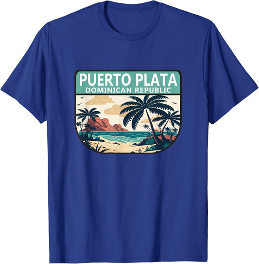 Puerto Plata Dominican Republic Retro Emblem Vintage T-Shirt - T-Shirt | Royal