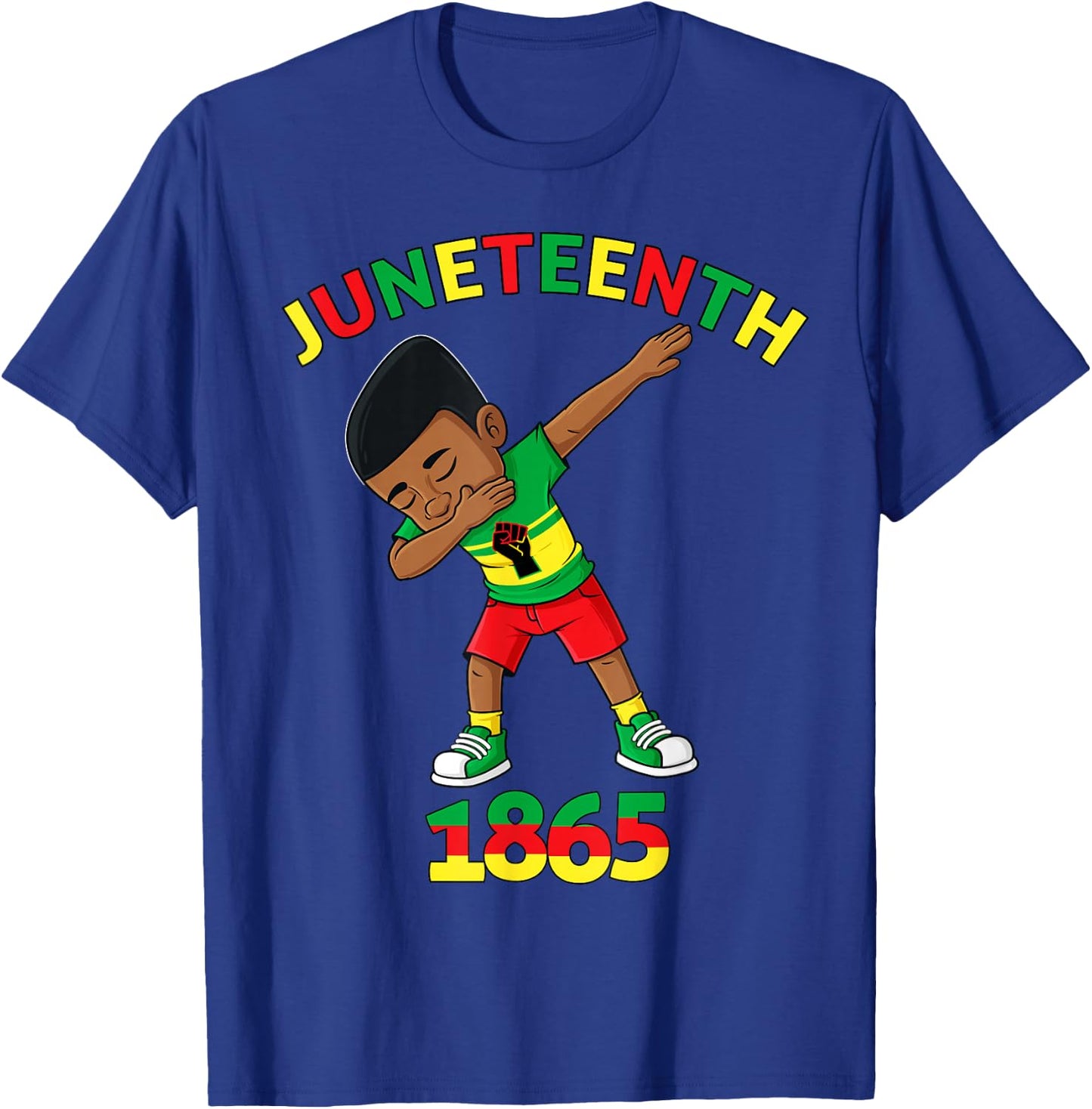 Dabbing Black King Juneteenth 1865 Brown Skin Boys Kids Teen T-Shirt - T-Shirt | Royal