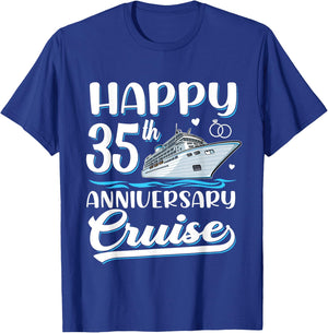 Happy 35th Anniversary Cruise Wedding 35 Years Old Couples T-Shirt - T-Shirt | Royal