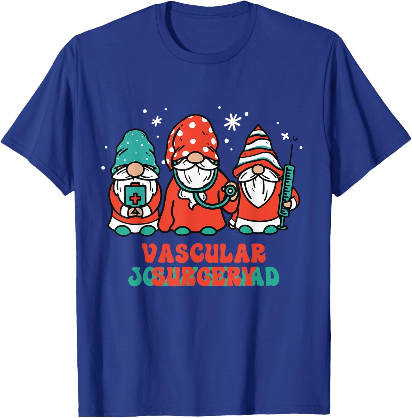 Vascular Surgery Jolly Squad Gnomes Nurse Christmas T-Shirt - T-Shirt | Royal