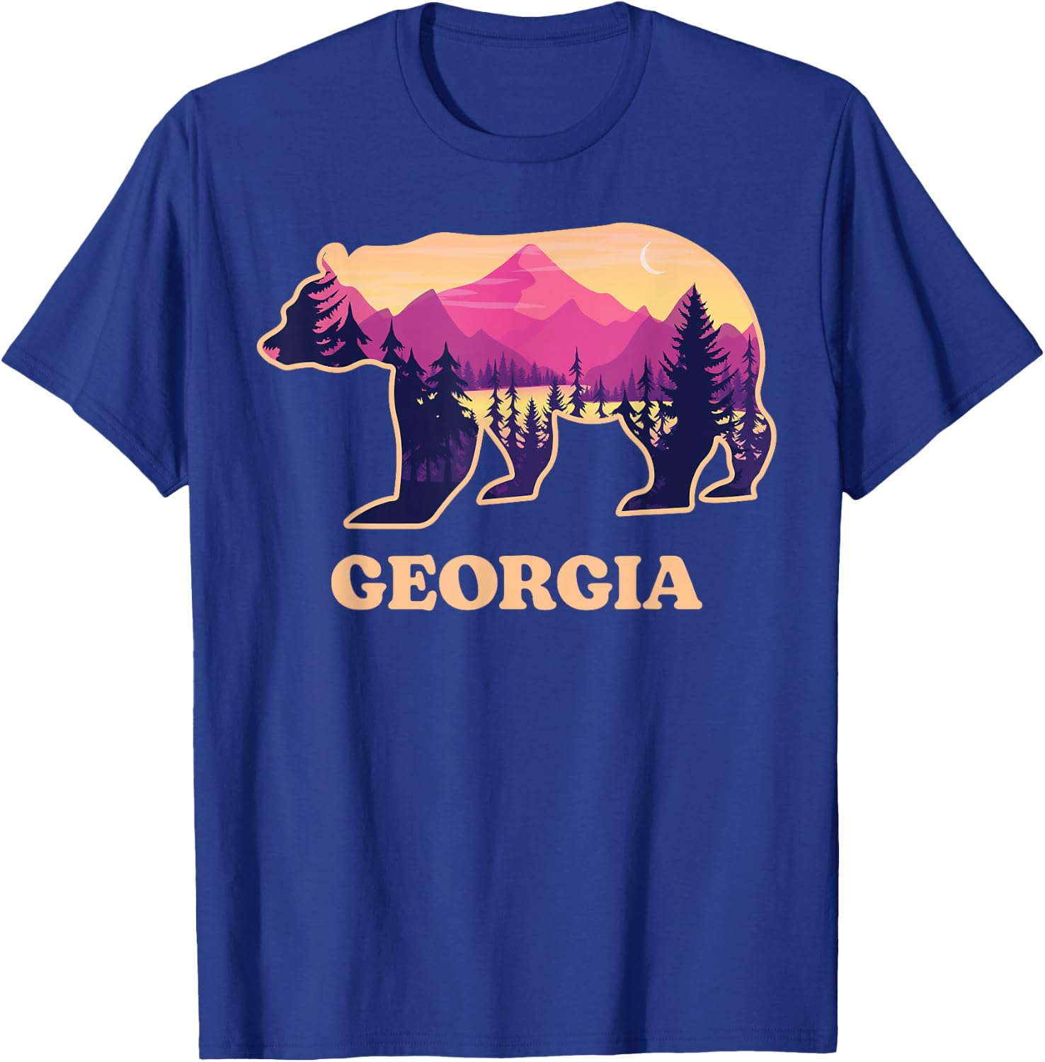 Bear Blue Ridge Georgia GA Vintage Retro Hiking Souvenirs T-Shirt - T-Shirt | Royal