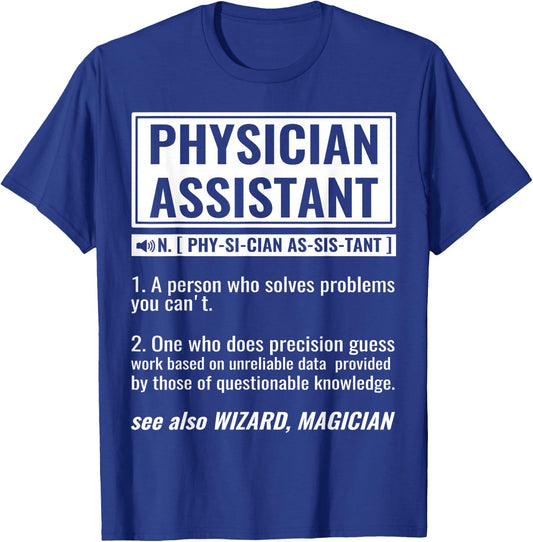 DAIMMER Physician Assistant , -Adults, Black, Small, Short Sleeve, Modern, Halloween T-Shirt - T-Shirt | Royal