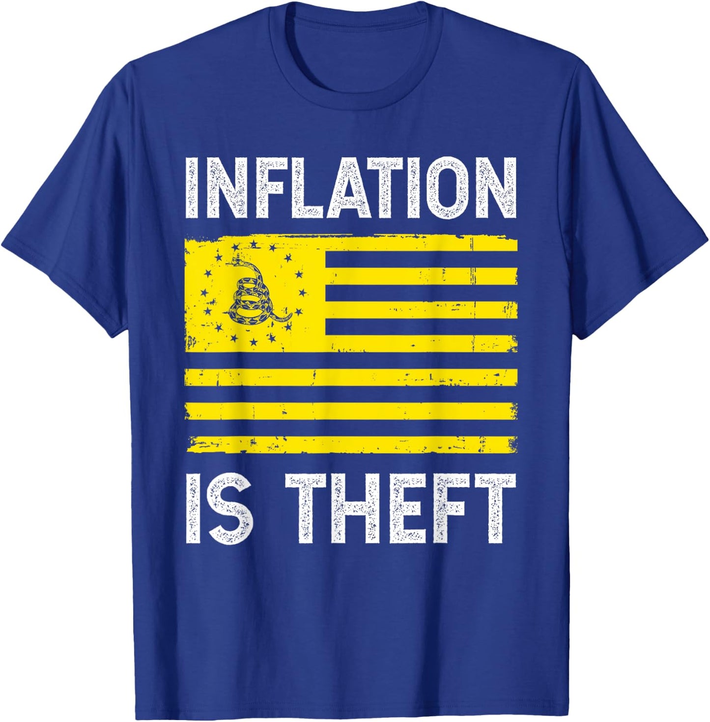 Inflation Is Theft Gadsden Flag T-Shirt - T-Shirt | Royal