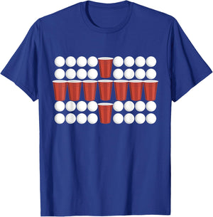 Beer Pong England Flag T-Shirt - T-Shirt | Royal