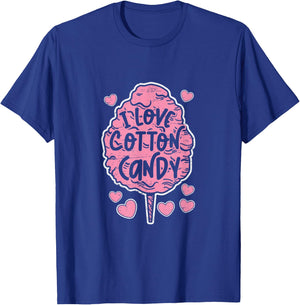 I Love Cotton Candy Stick Cone Fairy Floss T-Shirt - T-Shirt | Royal