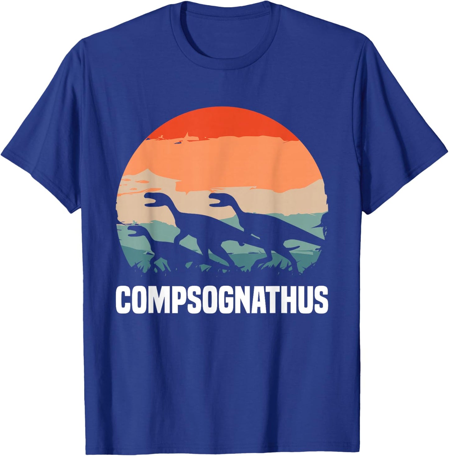 Retro Vintage Compsognathus Dinosaur Lovers T-Shirt - T-Shirt | Royal