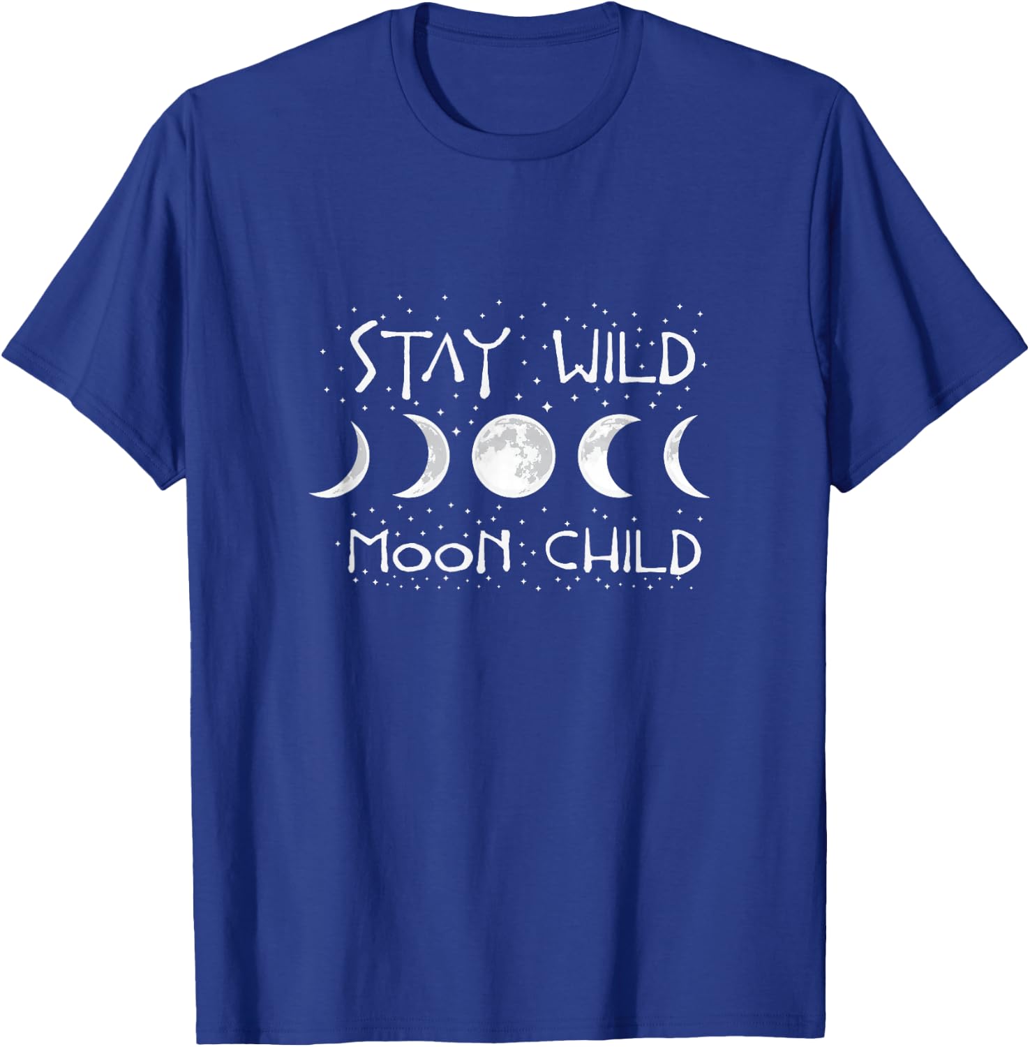 Boho Hippie Wiccan Wicca Moon Phases Stay Wild Moon Child T-Shirt - T-Shirt | Royal