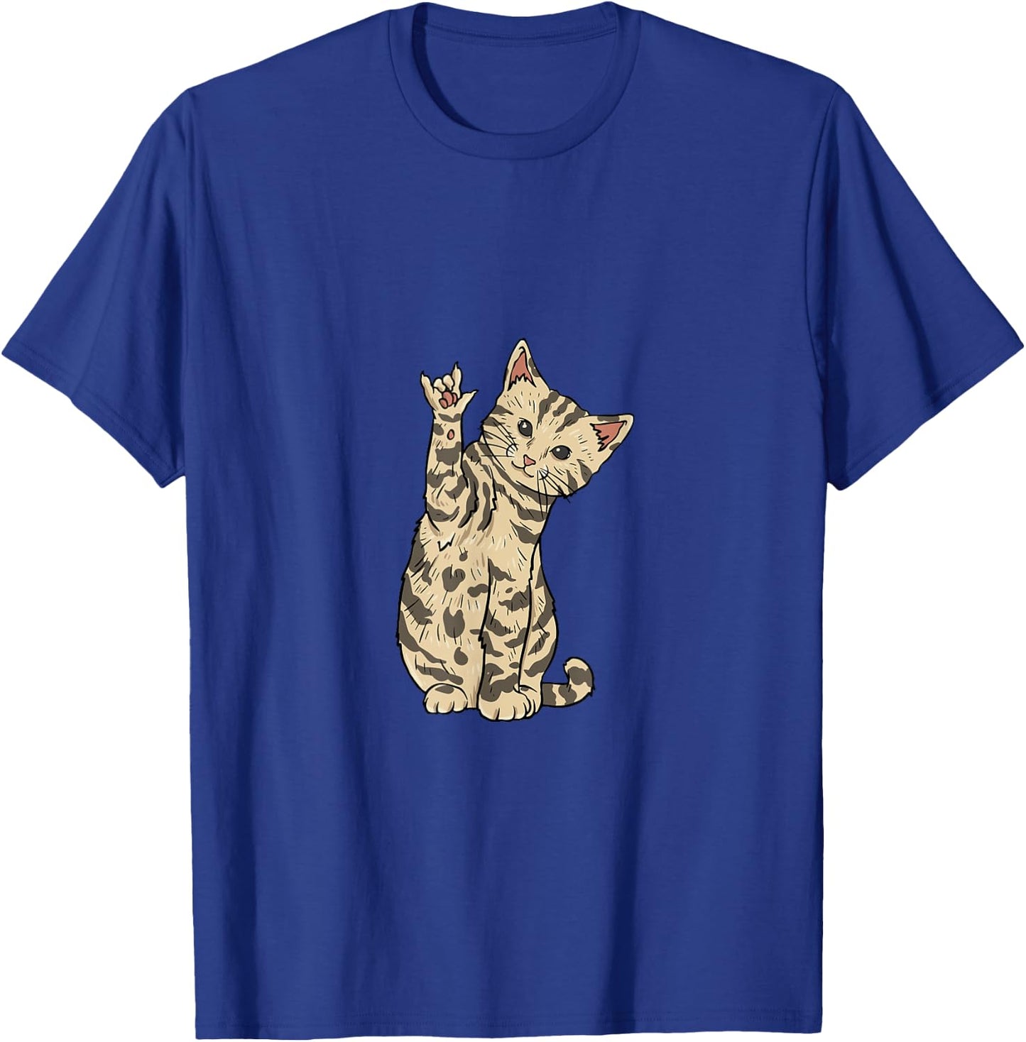 ILY Cat ASL T-Shirt - T-Shirt | Royal