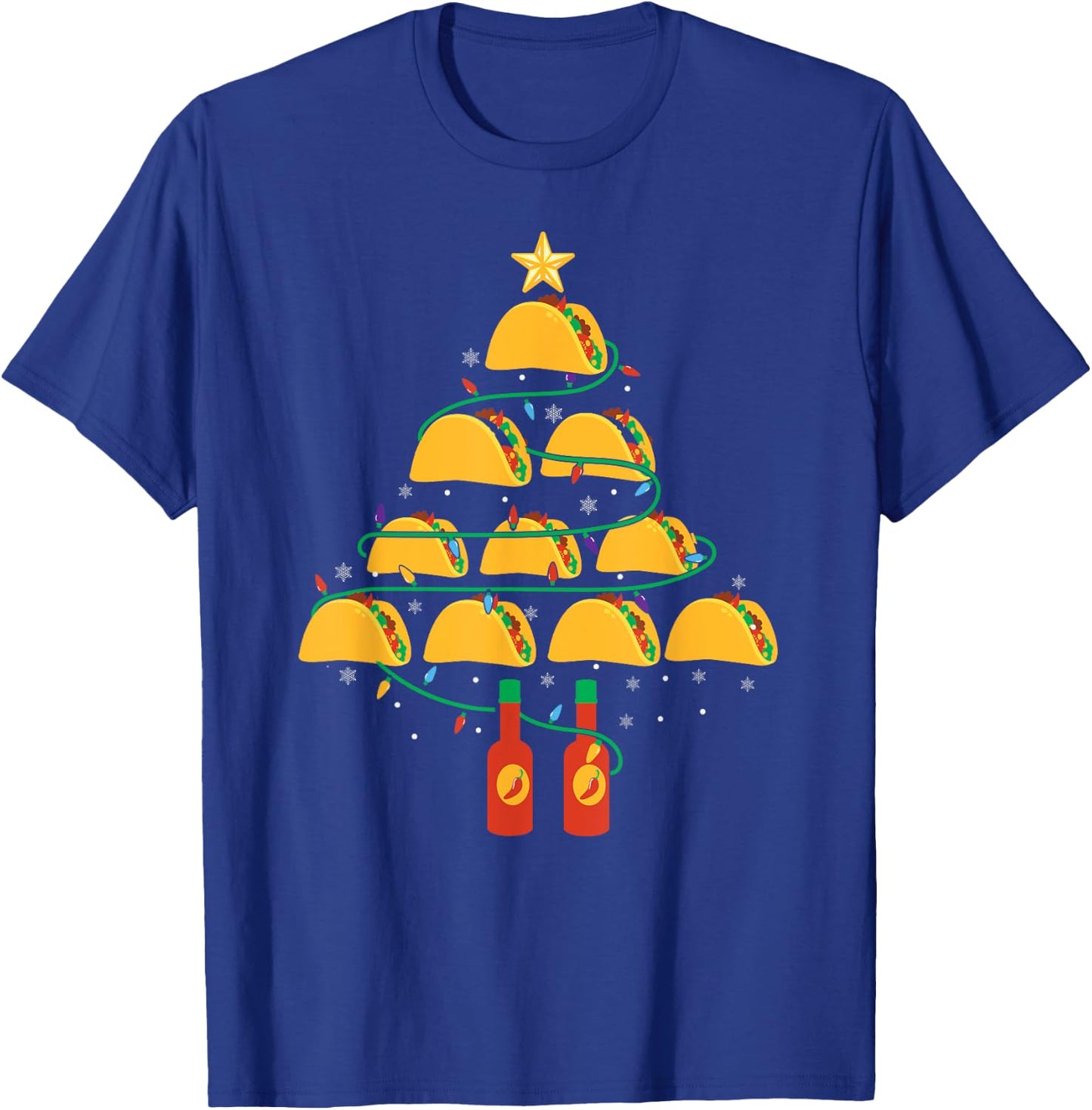 MY TACOS CHRISTMAS TREE Pajama Shirt Xmas Funny T-Shirt - T-Shirt | Royal