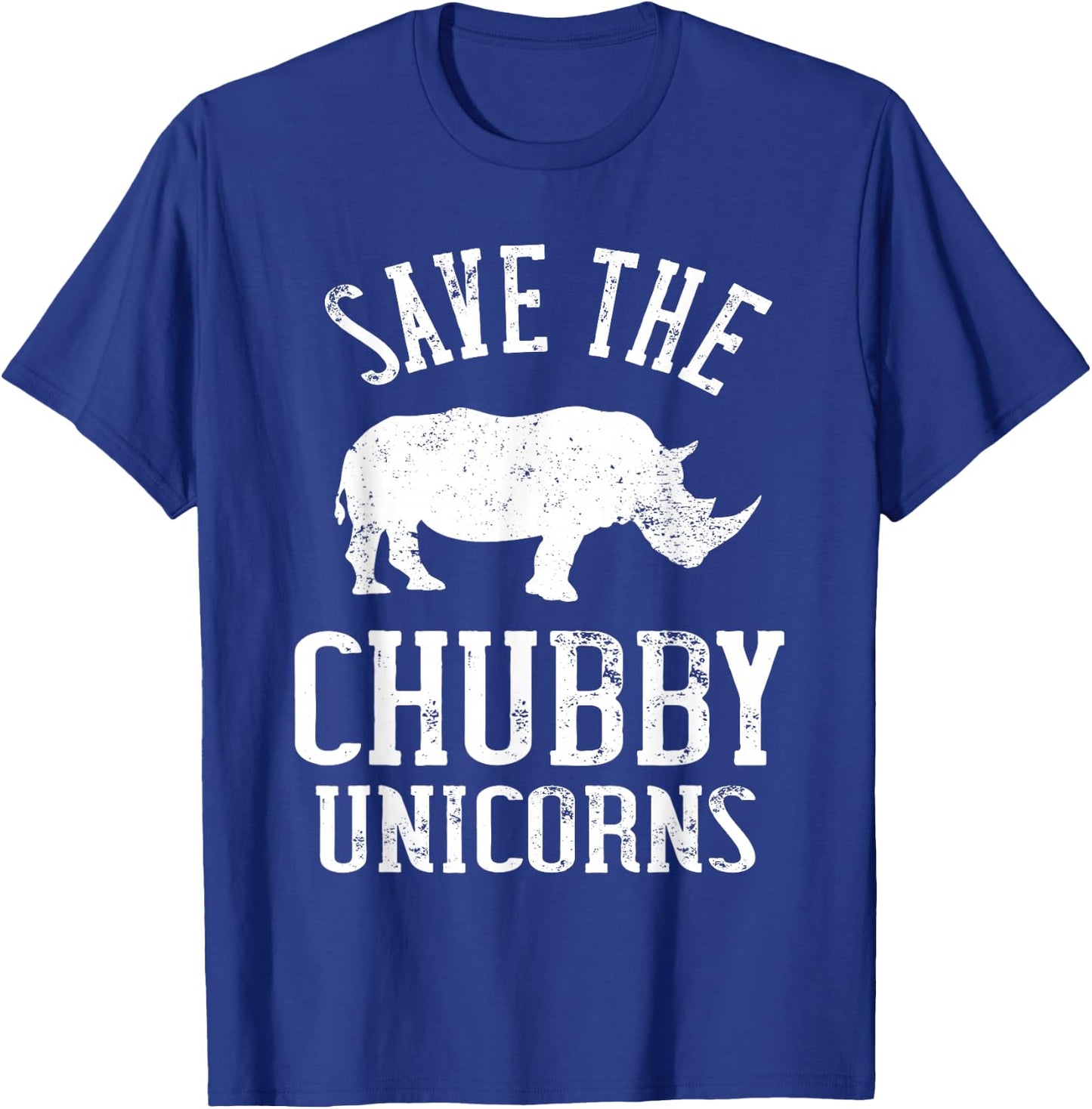 Save The Chubby Unicorns Animal Rights Rhinoceros Rhino T-Shirt - T-Shirt | Royal