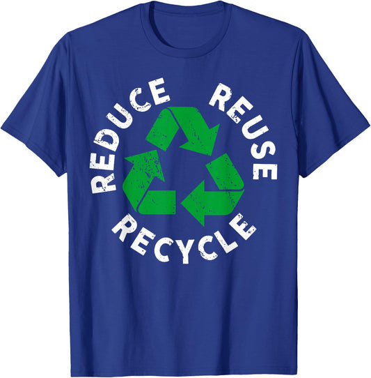 Earth Day Reduce Reuse Recycle Awesome Recycling T-Shirt - T-Shirt | Royal