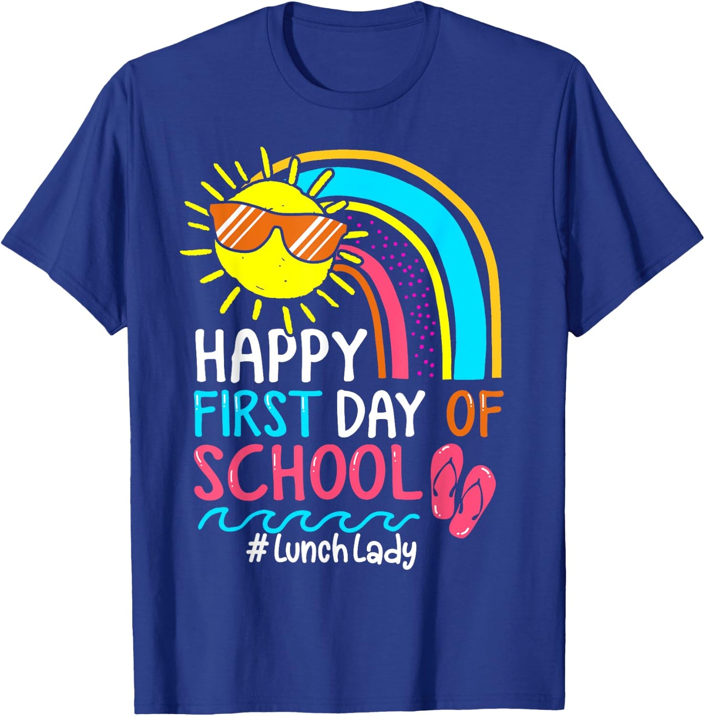 Welcome Back To School Lunch Lady Rainbow Fist day of school T-Shirt - T-Shirt | Royal