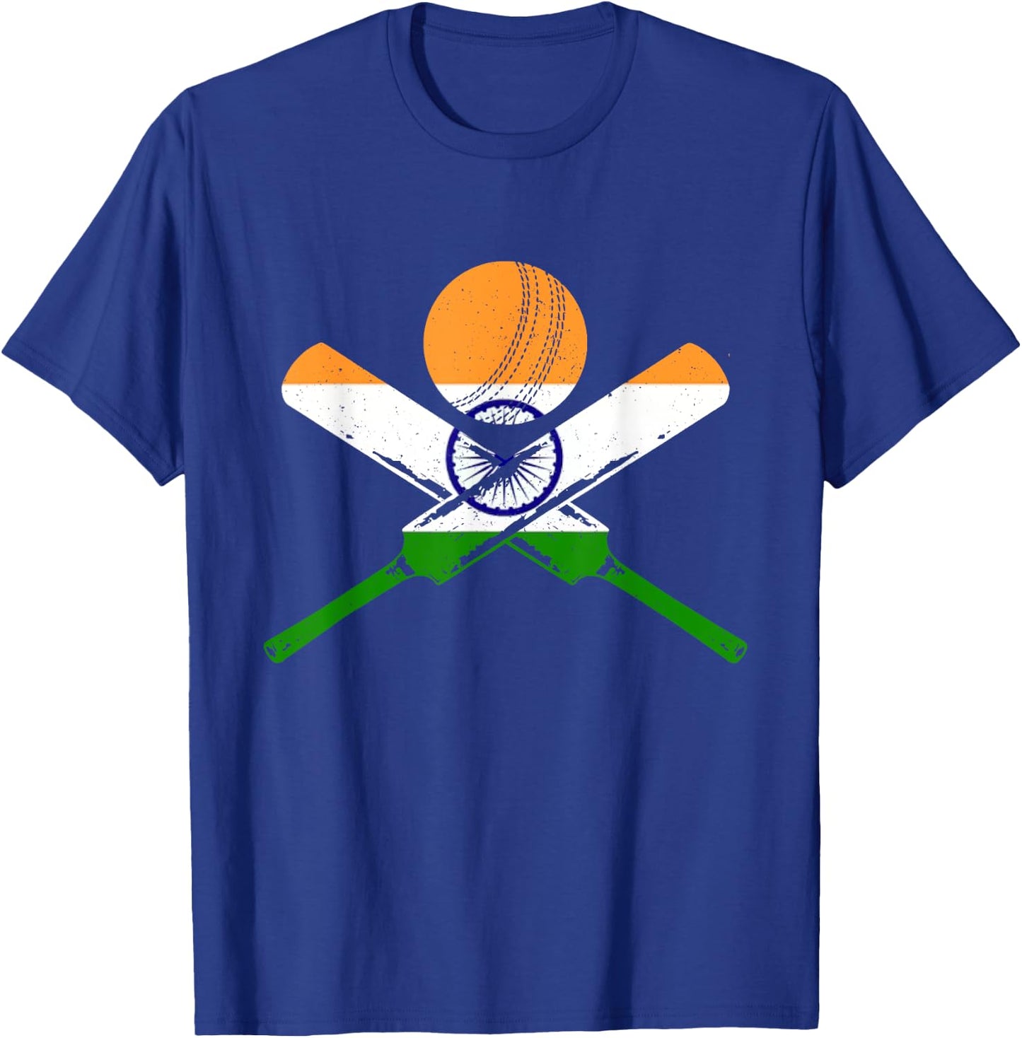 Cricket India Vintage Indian Flag Cricketer T-Shirt - T-Shirt | Royal