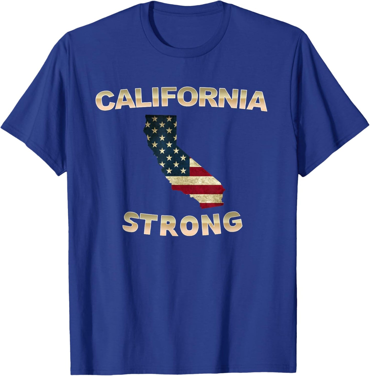 California Strong American Flag Cool CA Map Women T-Shirt - T-Shirt | Royal