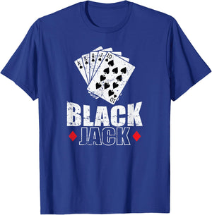 Blackjack America Card Game Casino T-Shirt - T-Shirt | Royal