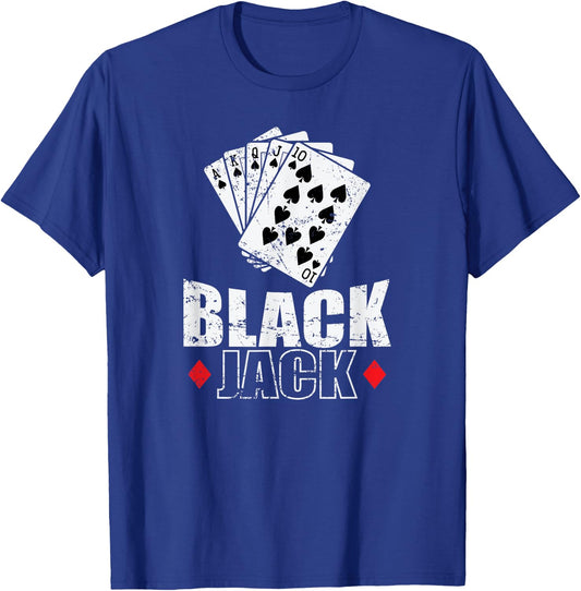 Blackjack America Card Game Casino T-Shirt - T-Shirt | Royal