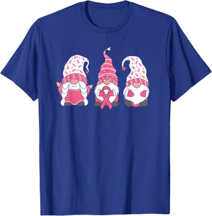 Gnomes Breast Cancer Family Support Breast Cancer Awareness T-Shirt - T-Shirt | Royal