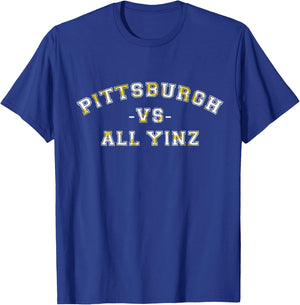Pittsburgh Vs All Yinz Sports Fan Pittsburghese Leopard T-Shirt - T-Shirt | Royal