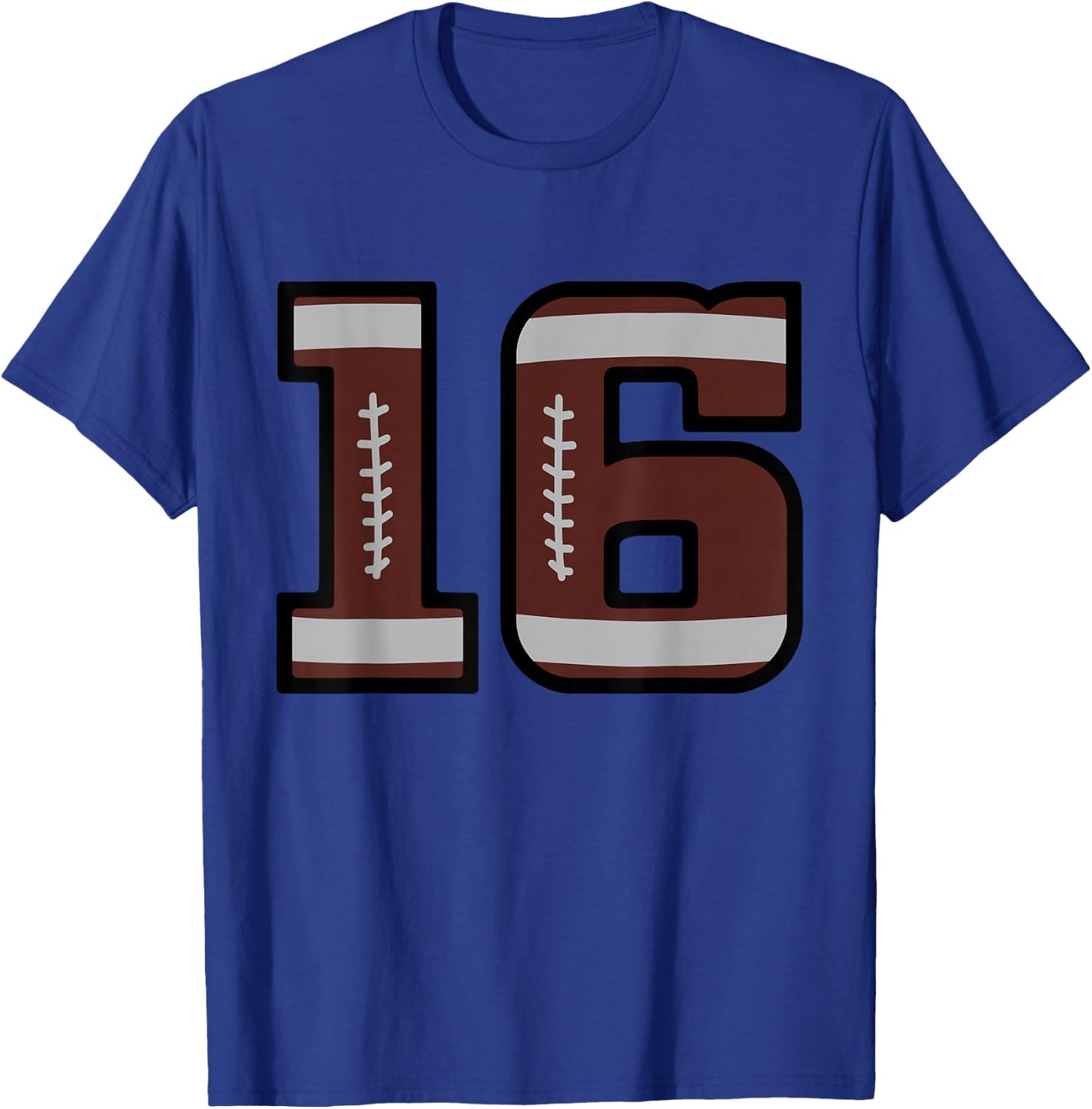 Number #16 Football Number T-Shirt - T-Shirt | Royal