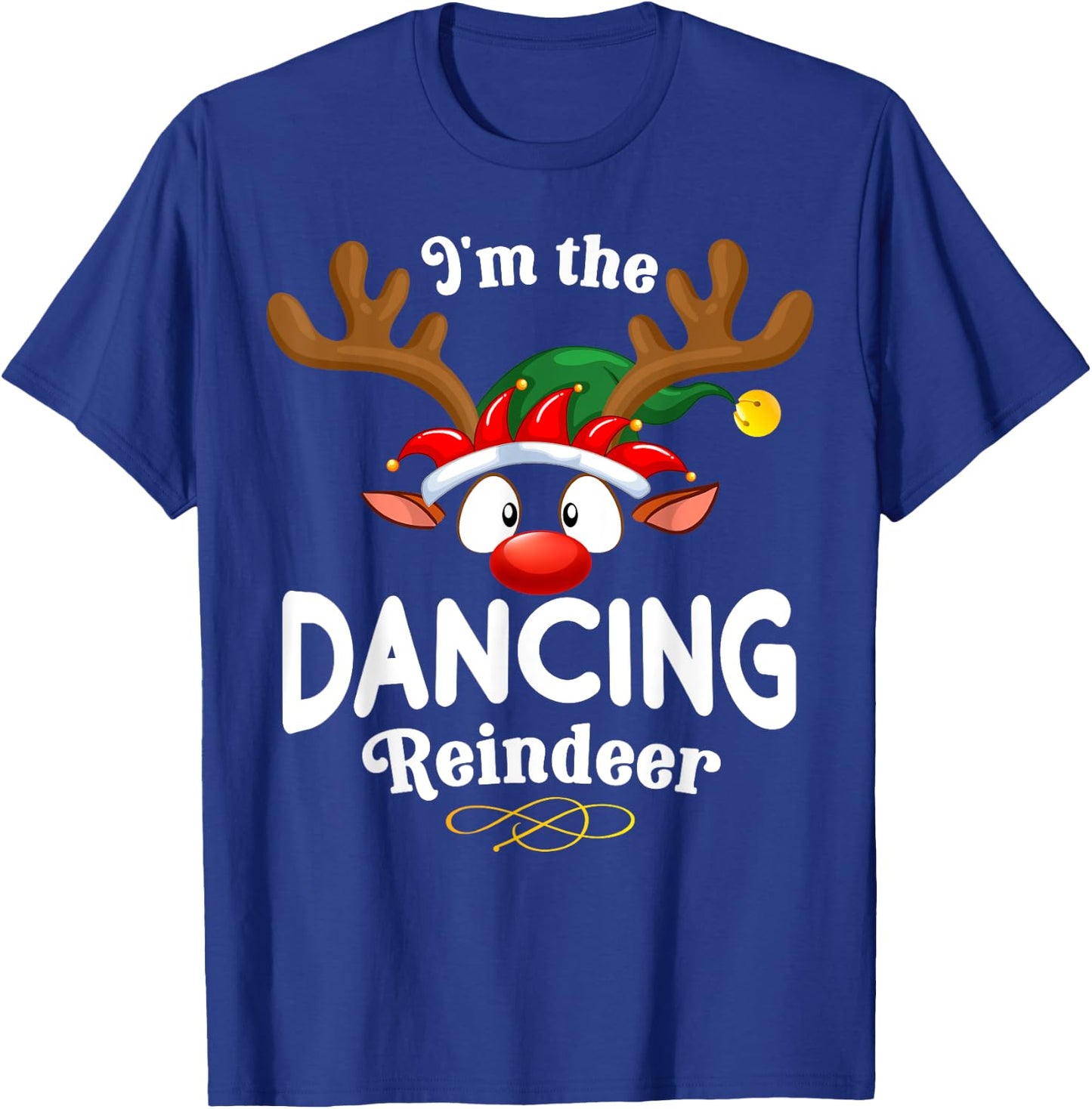 Christmas PJS Dancing XMas Reindeer Matching T-Shirt - T-Shirt | Royal