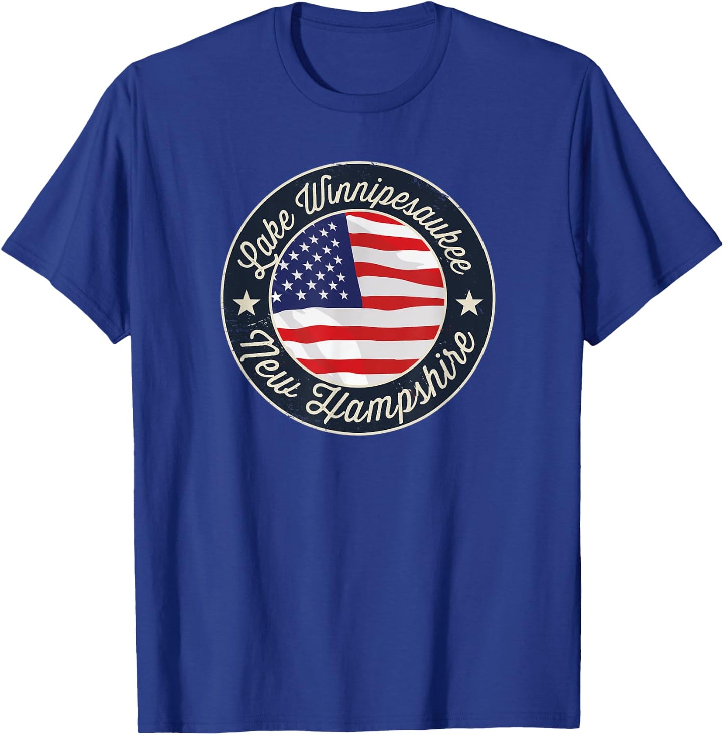 Lake Winnipesaukee - Patriotic New Hampshire Souvenir T-Shirt - T-Shirt | Royal