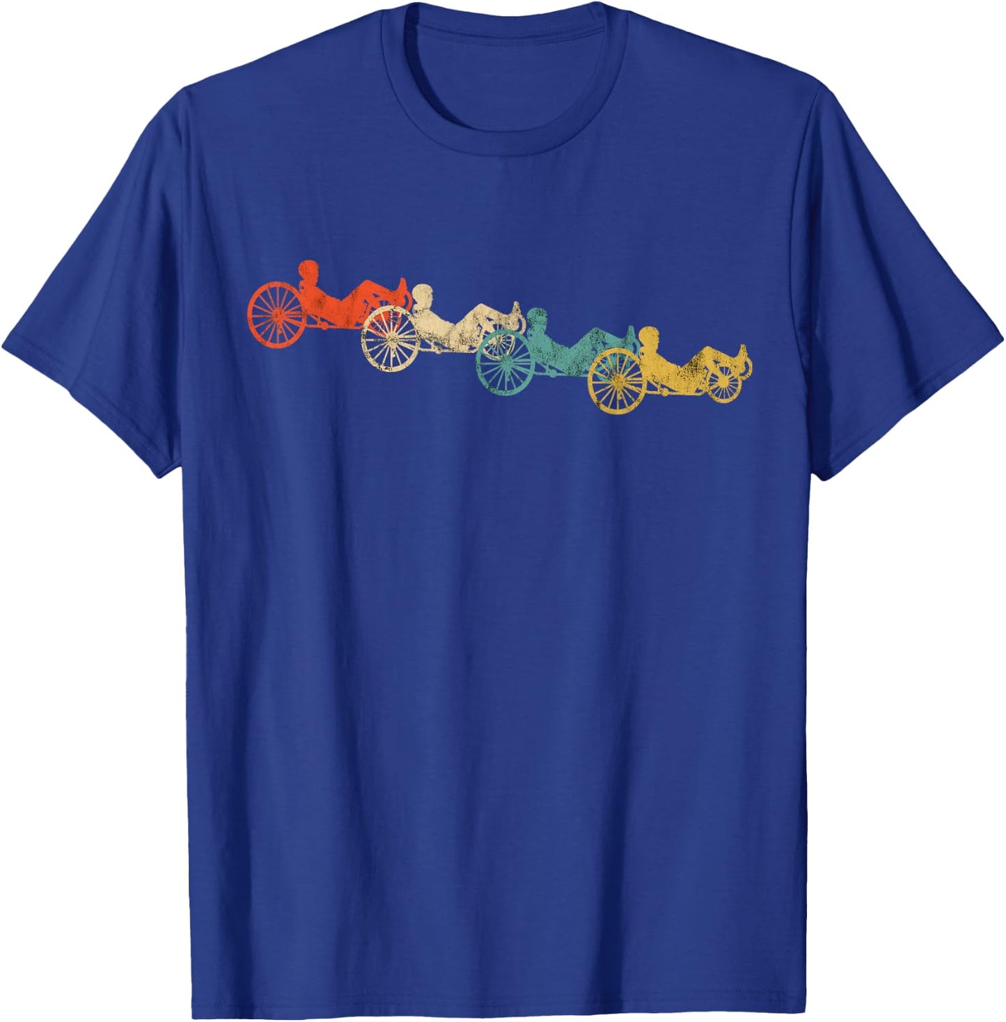Recumbent Bike Cyclist Vintage Retro Cycling Recumbent Trike T-Shirt - T-Shirt | Royal