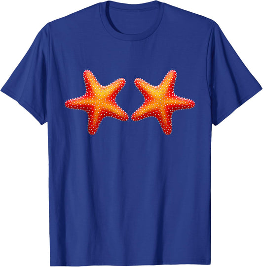 Mermaid Starfish Bikini Fancy Dress Costume Shell Bra T-Shirt - T-Shirt | Royal