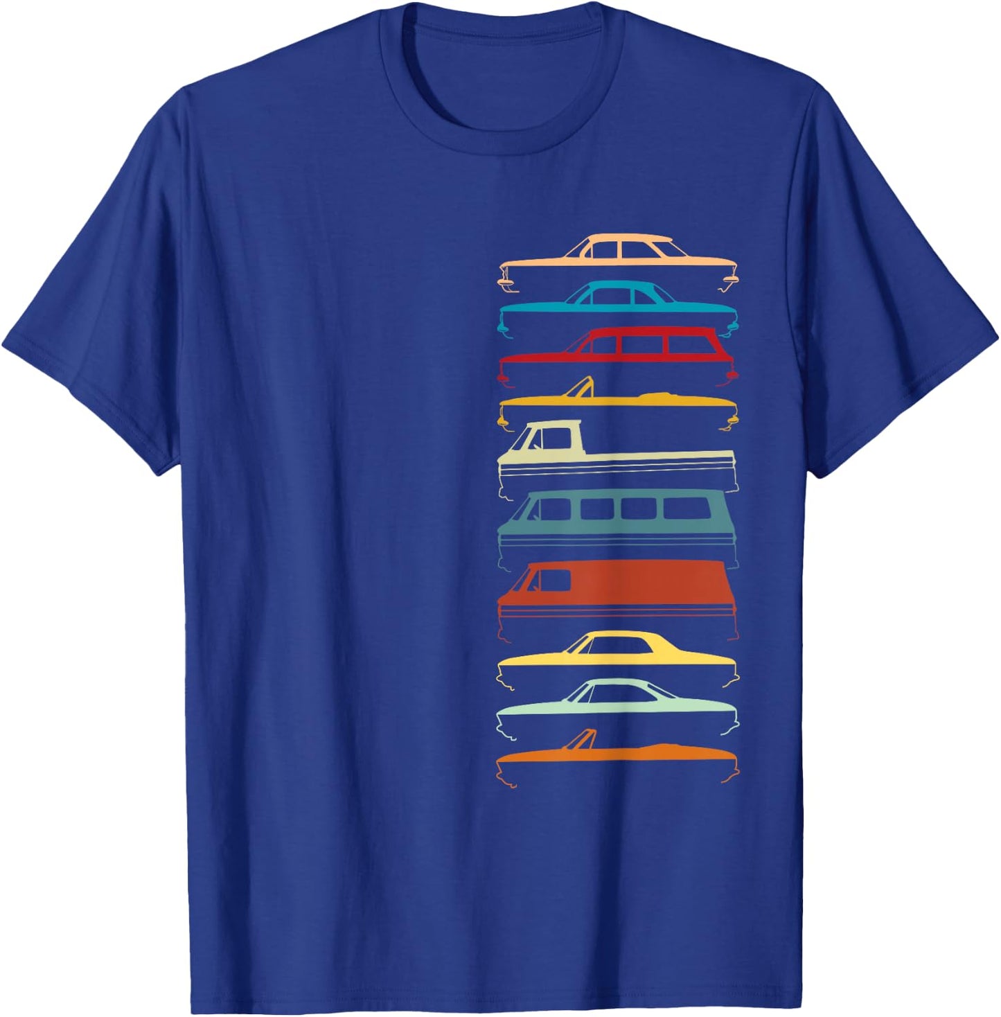 Corvair Silhouettes Illustration All Models T-Shirt - T-Shirt | Royal