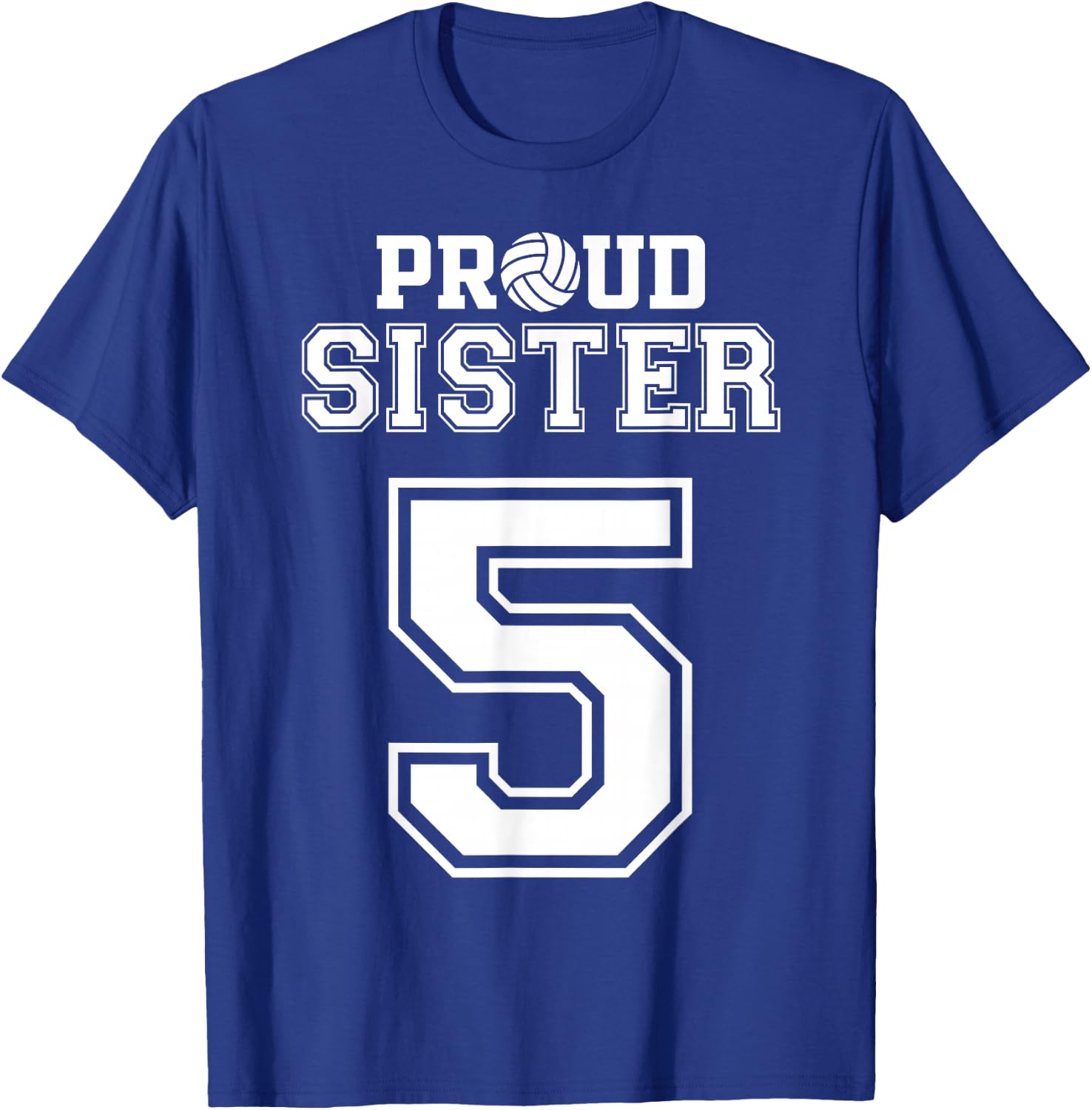 Custom Proud Volleyball Sister Number 5 Personalized Women T-Shirt - T-Shirt | Royal