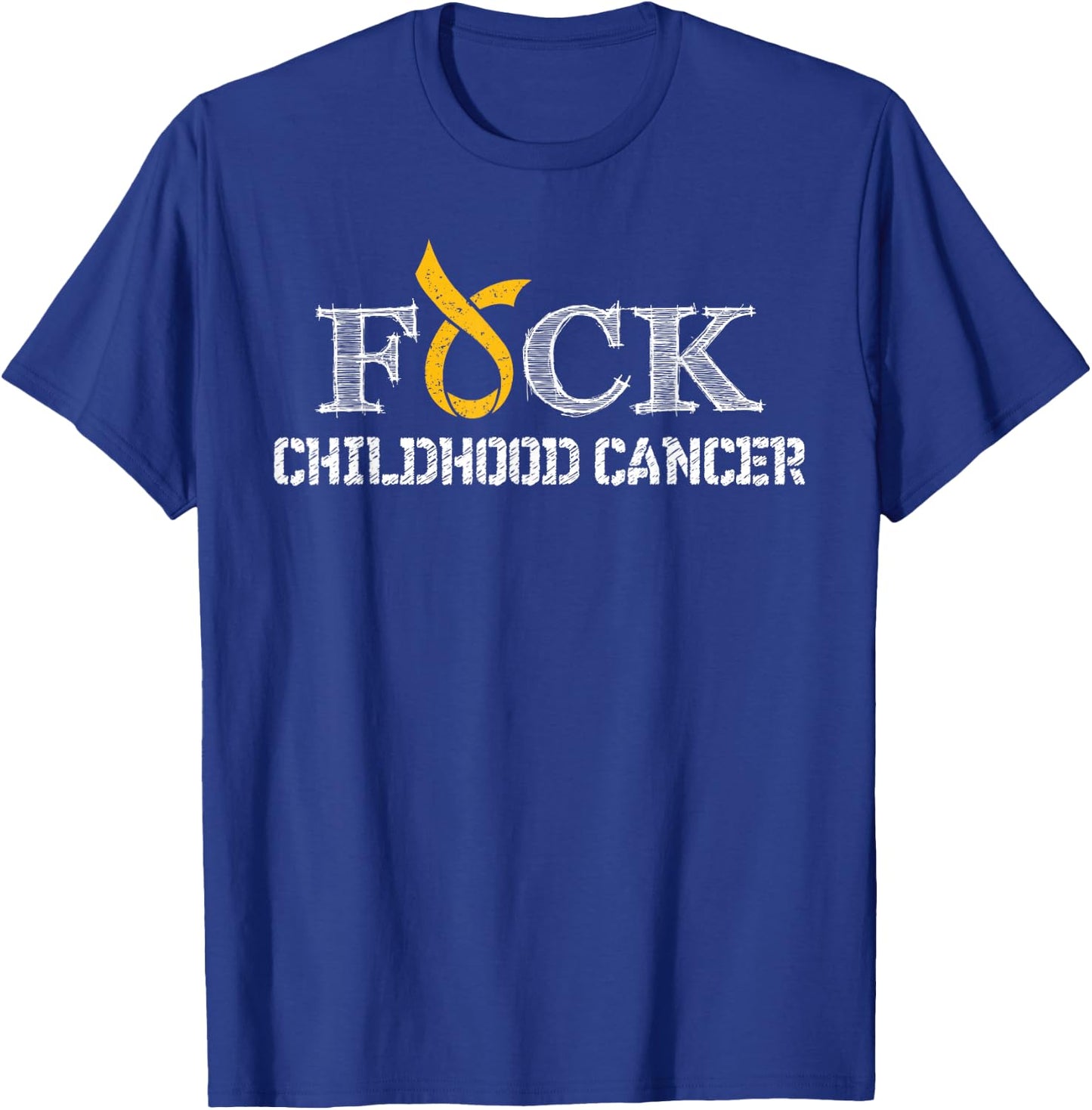 F+ck- Childhood Cancer Awareness Supporter Ribbon T-Shirt - T-Shirt | Royal